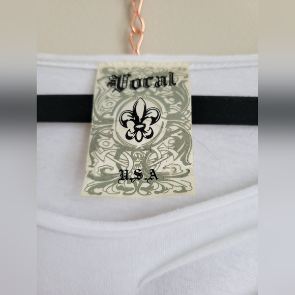 Vocal USA white long/sleeveless tee size L NWOT - Picture 6 of 11